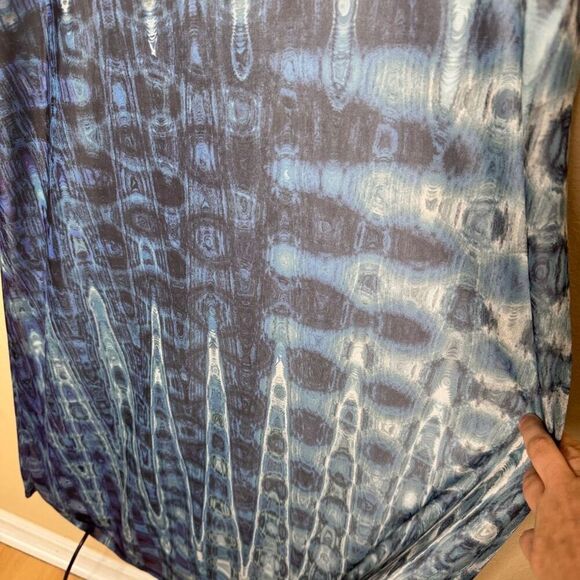 Le Galeriste Dress Women's Large Blue Abstract Fiber Design Daniela Maxi Dress - Picture 4 of 13